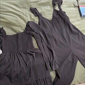 Windsor Black Straight-Leg Jumpsuit and Black Dress Set